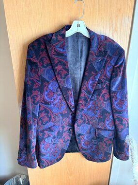 Velvet Paisley Print Men's blazer